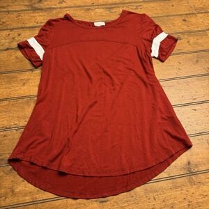 Ultra Flirt Small Red White Stripe Short Sleeve Jersey Tshirt